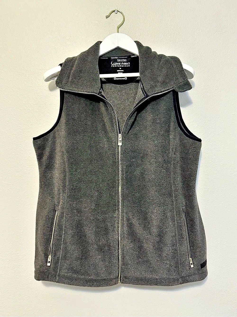 Calvin Klein Gray Fleece Vest Size 1X Like New